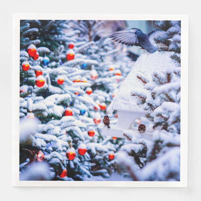 Christmas Idyll cute Paper Dinner Napkins (Front)