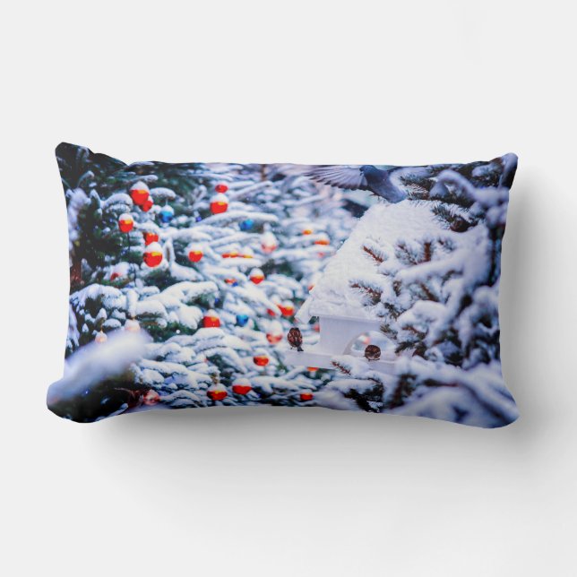 Christmas Idyll stunning Lumbar Pillow (Front)