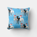 Christmas Iggy Italian Greyhounds in the Snow Throw Pillow