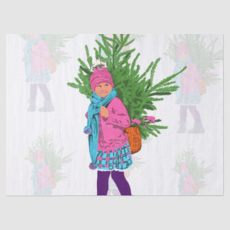 Christmas Illustrated Holiday Tissue Paper