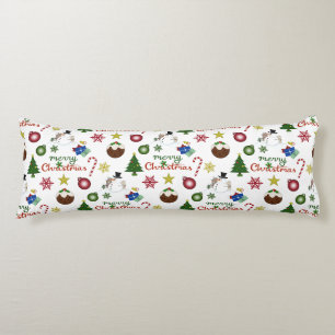 Christmas Illustration Mix Pattern Body Pillow