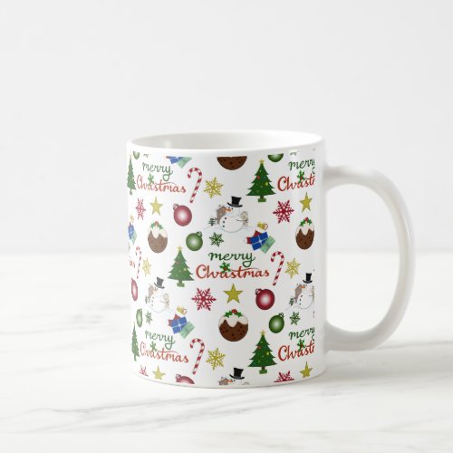 Christmas Illustration Mix Pattern Coffee Mug