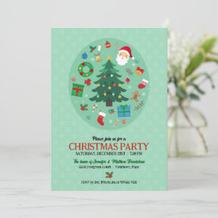 Christmas Illustrations Holiday Party Invitation