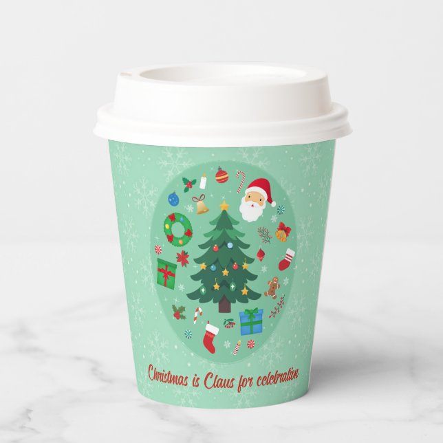 Christmas Illustrations Holiday Party Paper Cups (Back)
