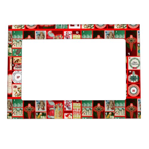 Christmas illustrations Vintage Holiday Fun Cuttin Magnetic Frame