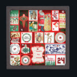 Christmas illustrations Vintage Holiday Fun Gift Box<br><div class="desc">Vintage Christmas These great vintage illustrations are red and green and Christmasy! This is an old fashioned Christmas advent calendar to celebrate the season of Christmas. This is a fun advent calendar with images for each day of December, until the 24th - Christmas Eve - and a fun time to...</div>