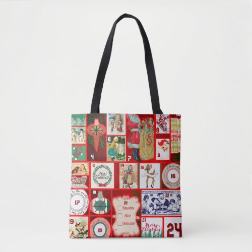 Christmas illustrations Vintage Holiday Fun Tote Bag