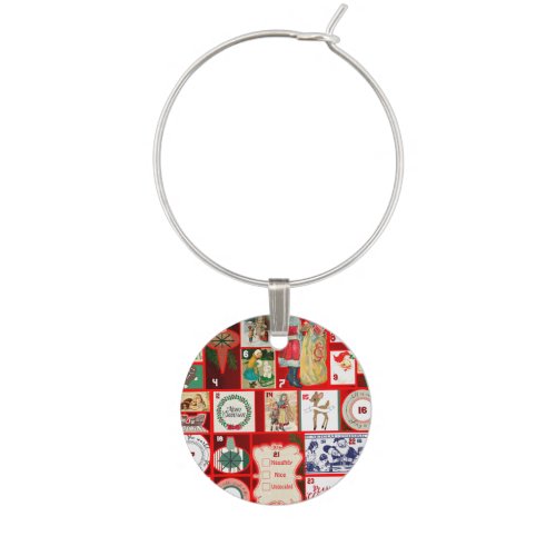 Christmas illustrations Vintage Holiday Fun Wine Charm