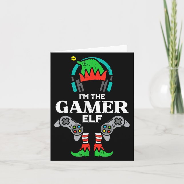 Christmas Im Gamer Elf Cute Xmas Gaming Boys Kids  Card (Front)
