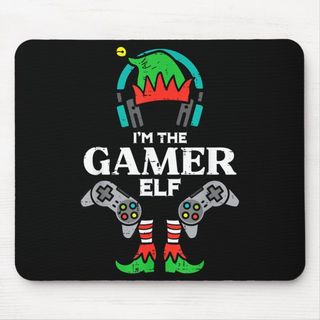 Christmas Im Gamer Elf Cute Xmas Gaming Boys Kids  Mouse Pad (Front)