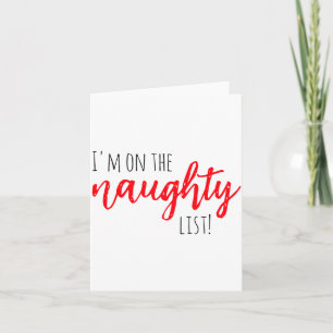 Christmas Im On The Naughty List Baby Card