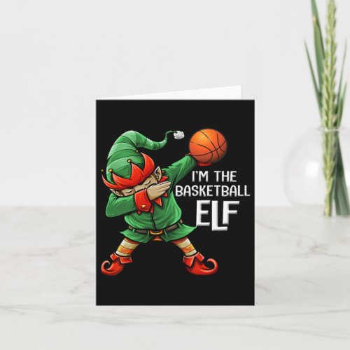 Christmas Im The Basketball Elf Family Matching Bo Card