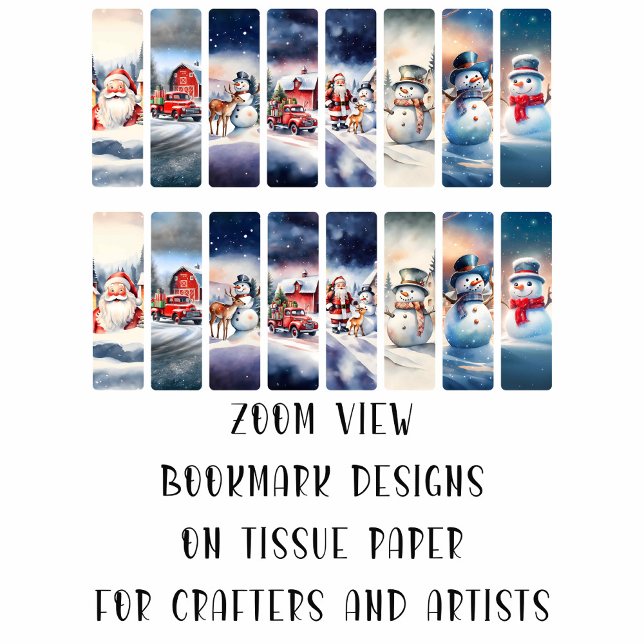 Christmas Image DIY Decoupage Bookmark Craft Tissue Paper (Creator Uploaded)