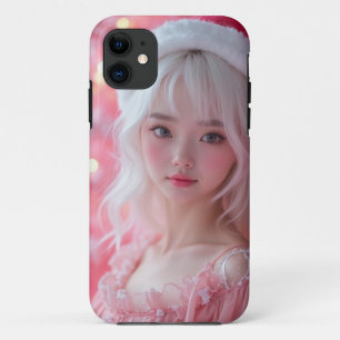 Christmas image of a woman in South Korea. iPhone 11 Case