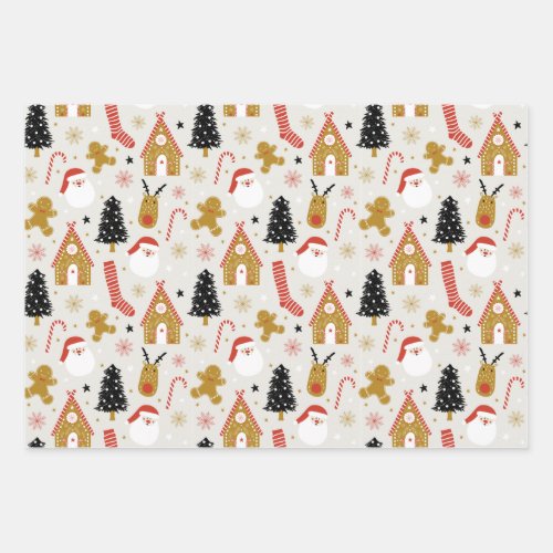 Christmas images wrapping paper sheets