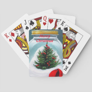 Christmas in a jar! cute mini Christmas tree Poker Cards