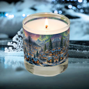 Christmas in a mountain village, polar lights scented candle