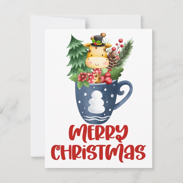 Christmas in a mug clipart greeting card (Front)