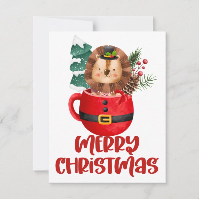 Christmas in a mug clipart greeting card (Front)