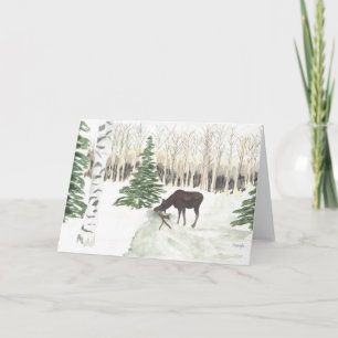 Christmas in Alaska Moose Card