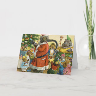 Christmas In Animal Land Holiday Card