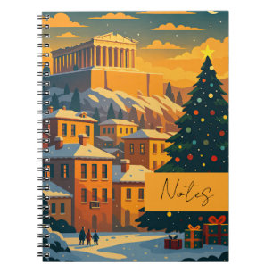 Christmas in Athens – Festive Greece Holiday Scene Notebook