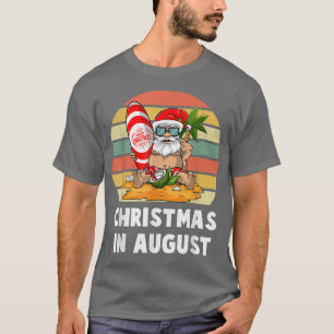 Christmas in August Shirt Funny Santa Summer Beach