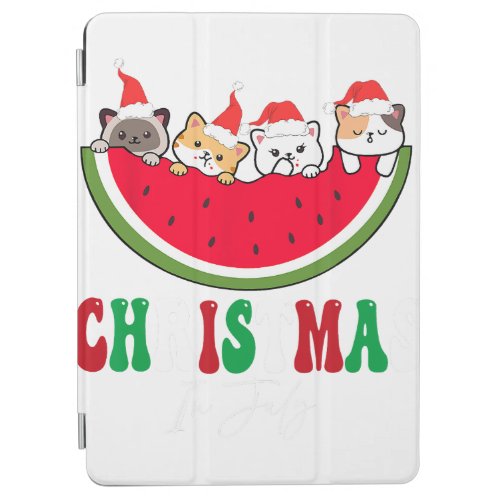Christmas In August Squad Funny Summer Xmas Men Wo iPad Air Cover