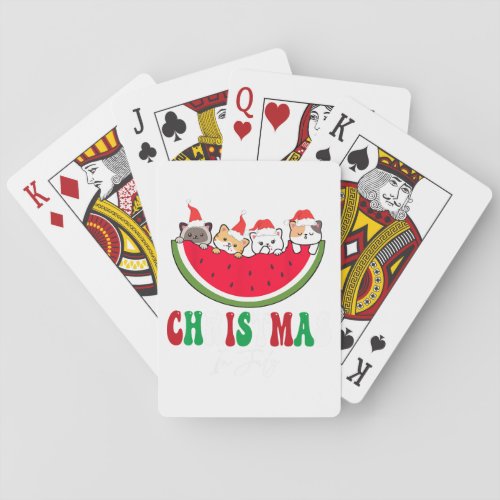 Christmas In August Squad Funny Summer Xmas Men Wo Playing Cards