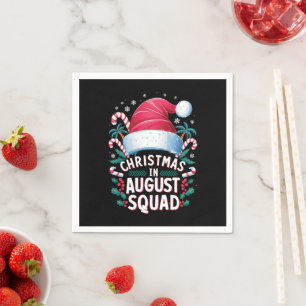 Christmas In August Squad Funny Summer Xmas Napkins