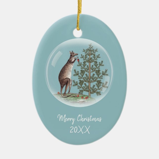 Christmas in Australia Ceramic Ornament (Front)