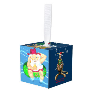 Christmas in Australia Cube Ornament