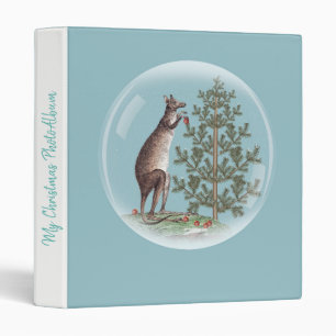 Christmas in Australia with snow and a kangaroo 3 Ring Binder