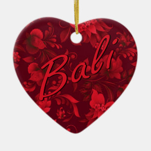 Christmas in Bali Batik 1 Ceramic Ornament