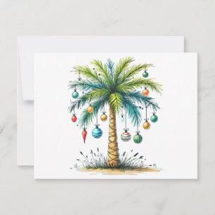 Christmas In December Tropical Christmas Beach Pal Thank You Card