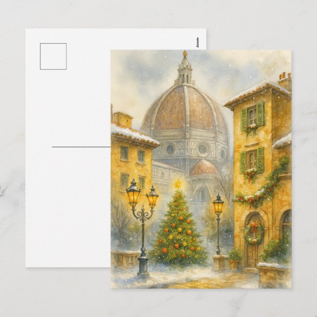 Christmas in Florence Italy | Duomo Holiday Art  (Front/Back)
