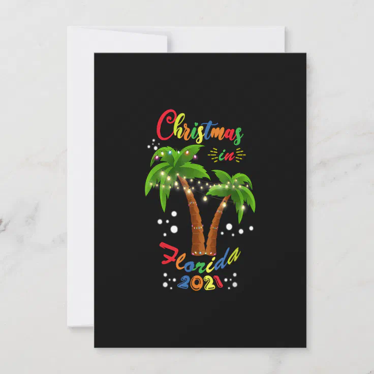 Christmas In Florida 2021 Palm Tree Xmas Light Invitation Zazzle