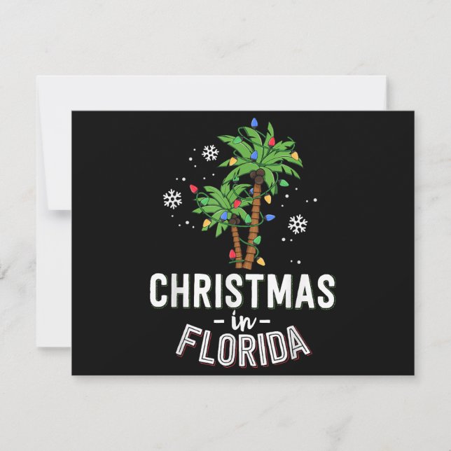 Christmas In Florida Deck The Palm Trees Family Va Holiday Card (Front)
