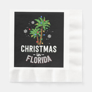 Christmas In Florida Deck The Palm Trees Family Va Napkins