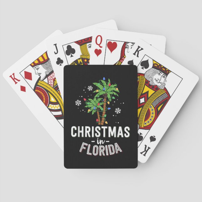 Christmas In Florida Deck The Palm Trees Family Va Poker Cards (Back)
