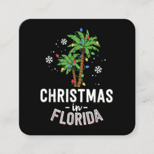 Christmas In Florida Deck The Palm Trees Family Va Square Business Card