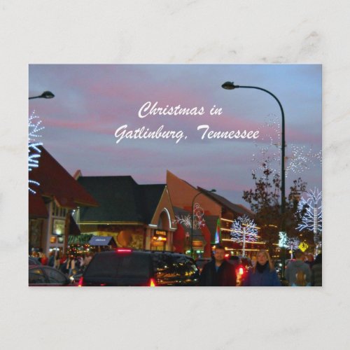 Christmas in Gatlinburg Tennessee Holiday Postcard