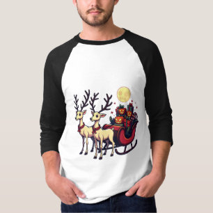 Christmas in Halloween Reindeer Pumpkin Presents T-Shirt