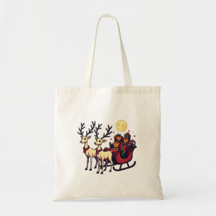 Christmas in Halloween Reindeer Pumpkin Presents Tote Bag