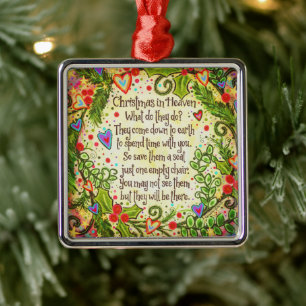 Christmas in Heaven Inspirational Holiday Metal Ornament