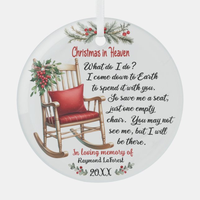 Christmas in Heaven Memorial Ornament (Front)