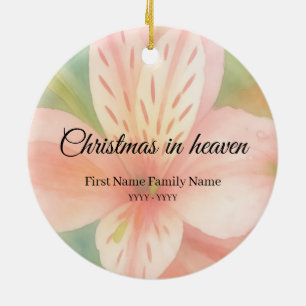 Christmas in heaven memorial ornament lily pastel