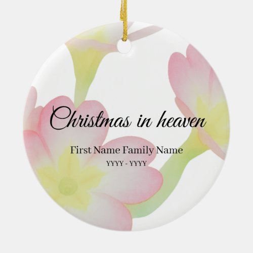 Christmas in heaven memorial ornament primrose