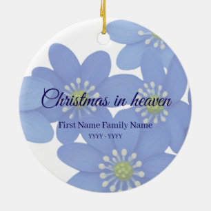 Christmas in heaven memorial ornament royal blue