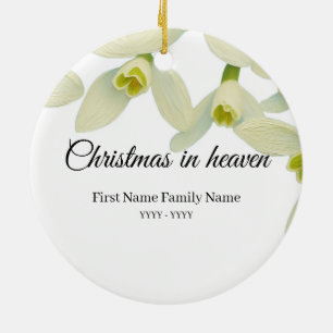 Christmas in heaven memorial ornament snowdrop